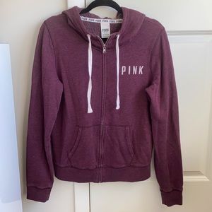 Pink Zipper Up Sweatshirt / Victoria Secret Zipper Up Sweatshirt / Pink Hoodie